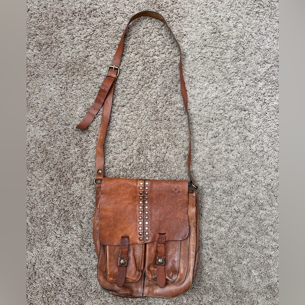 Armeno Crossbody in Brown Vintage Patent from Patricia Nash